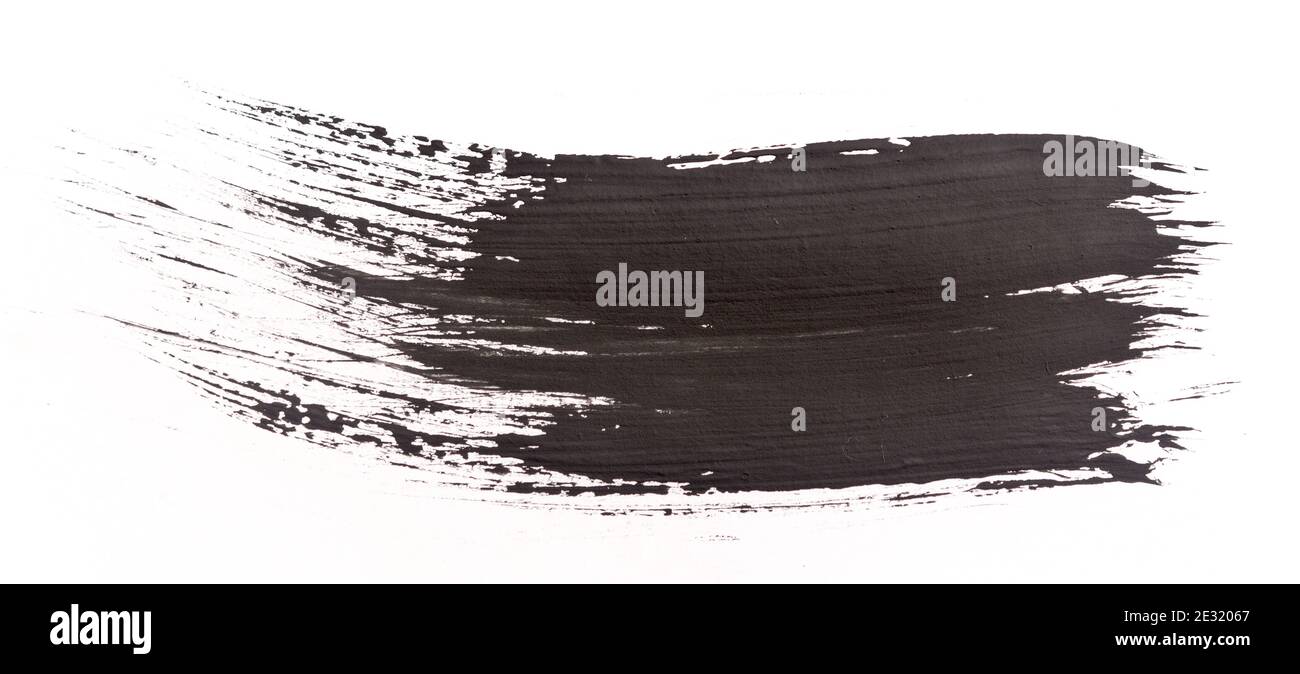 Black brush stroke isolated on white background Stock Photo - Alamy