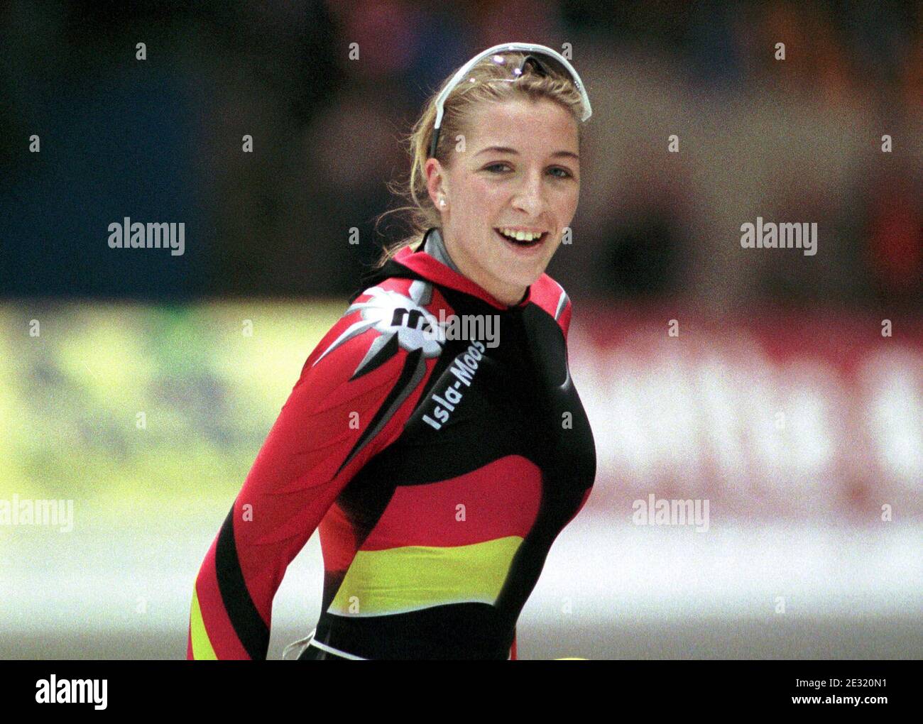 Heerenveen,  the Netherlands, 13.3-15.3.1998 World Allround Speed Skating Championships Anni FRIESINGER (GER) Stock Photo
