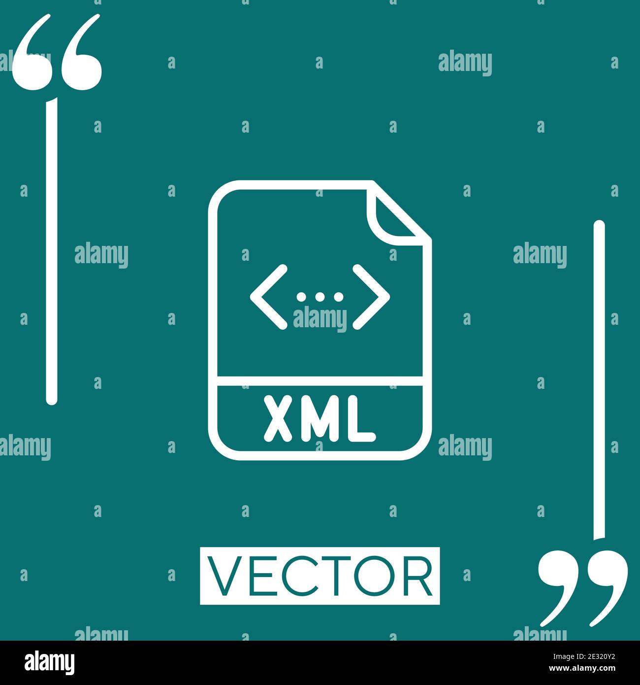 xml vector icon Linear icon. Editable stroke line Stock Vector