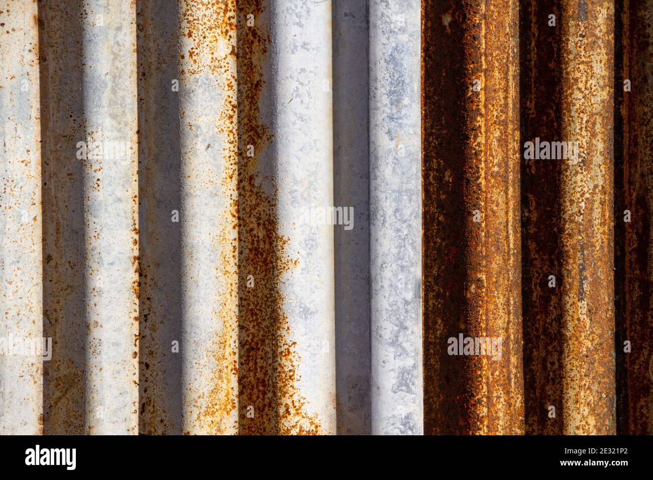 Steel Cladding Rusting Rusted corrugated sheet metal siding background showing its age and ...