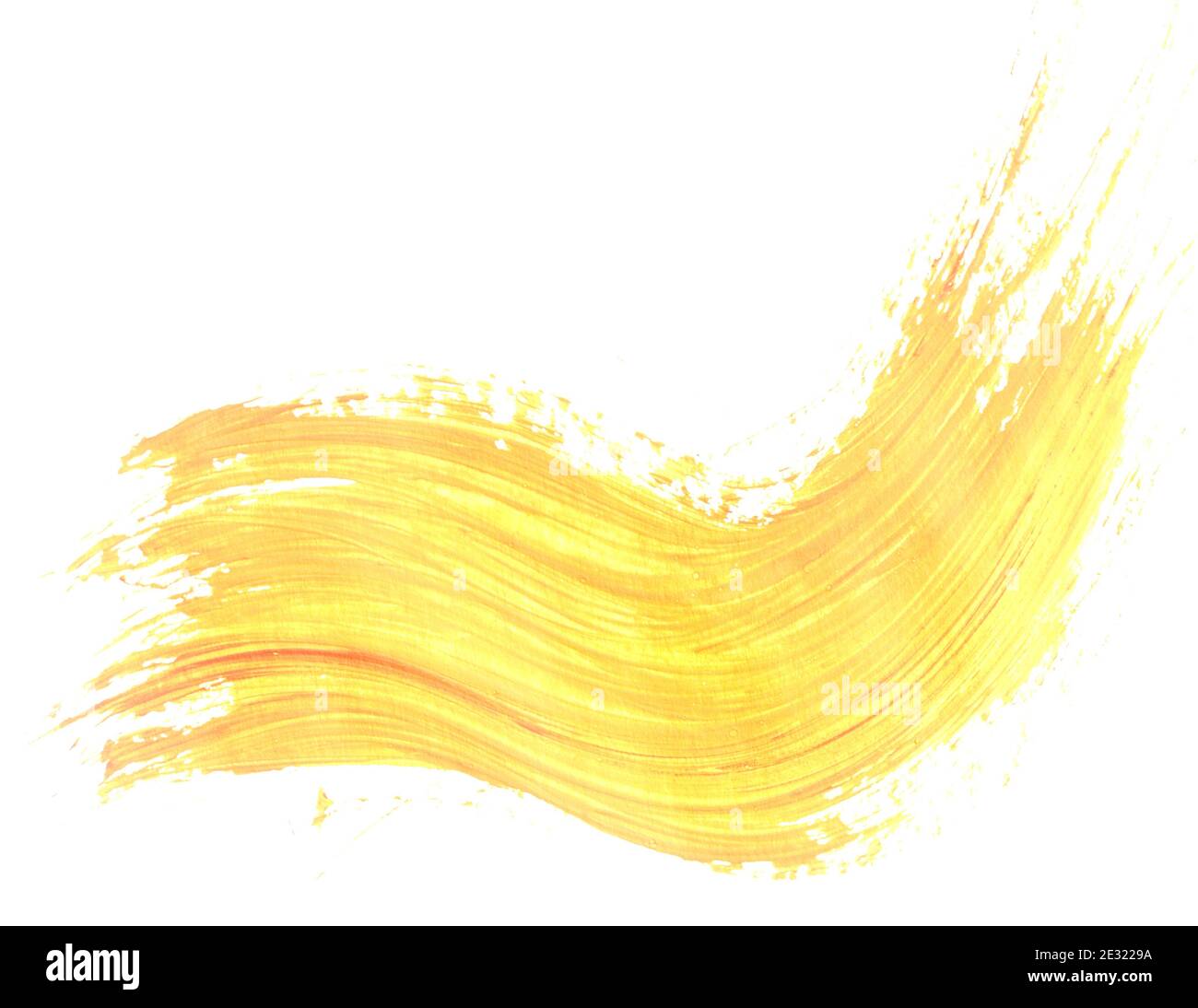 Yellow brush stroke isolated on white background Stock Photo - Alamy