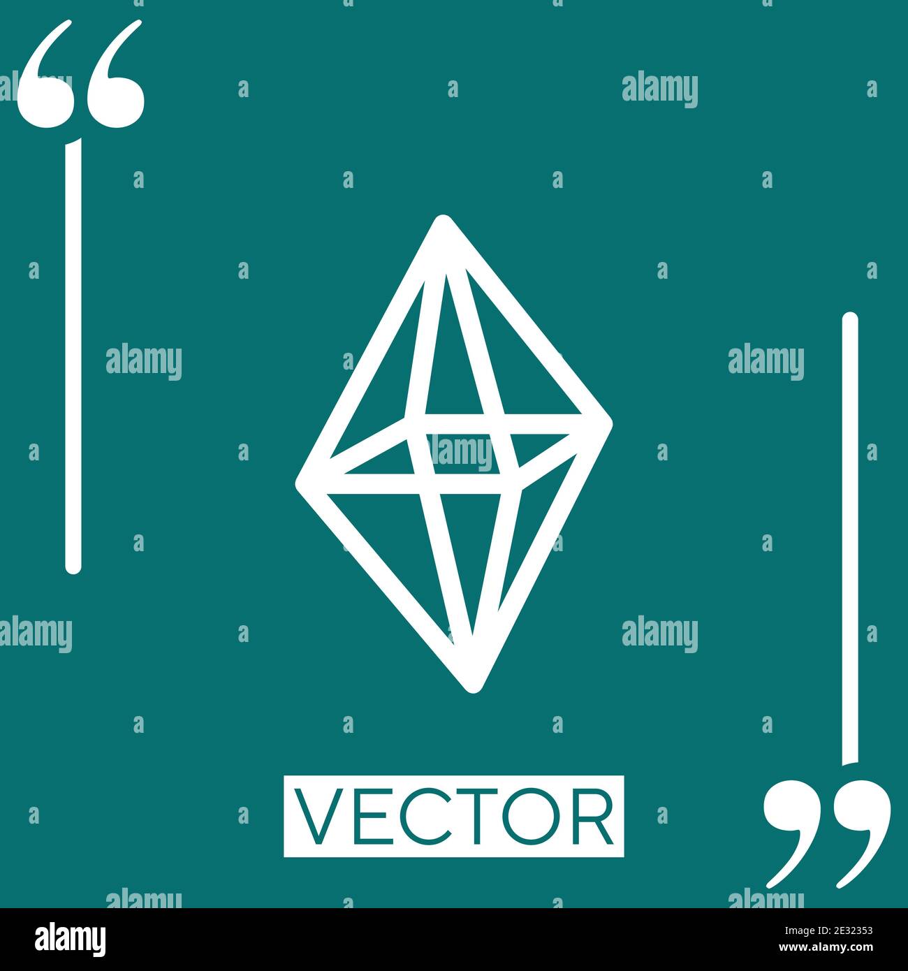octahedron vector icon Linear icon. Editable stroke line Stock Vector