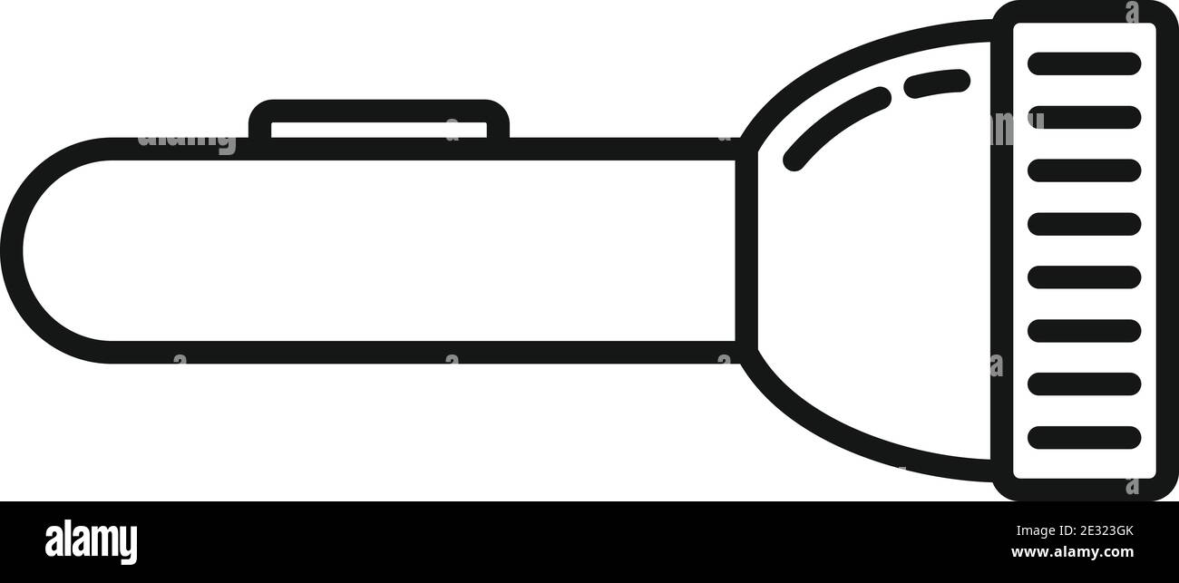 Guard flashlight icon, outline style Stock Vector