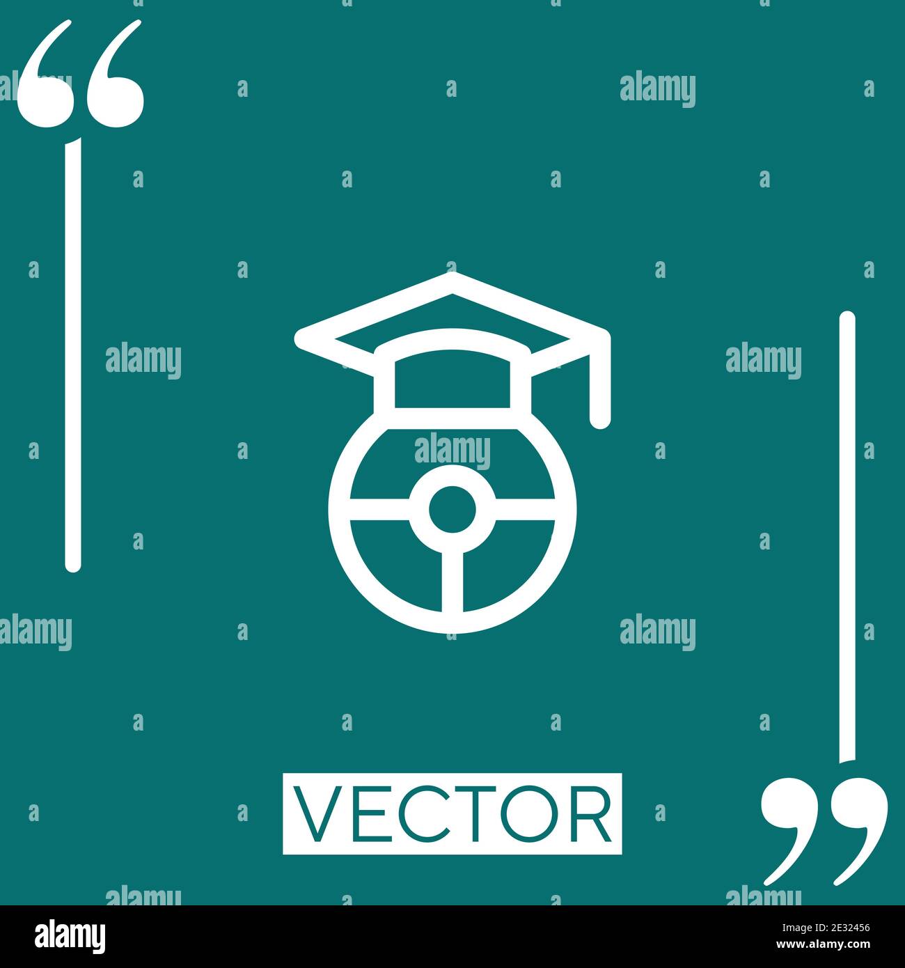 driving school vector icon Linear icon. Editable stroked line Stock Vector
