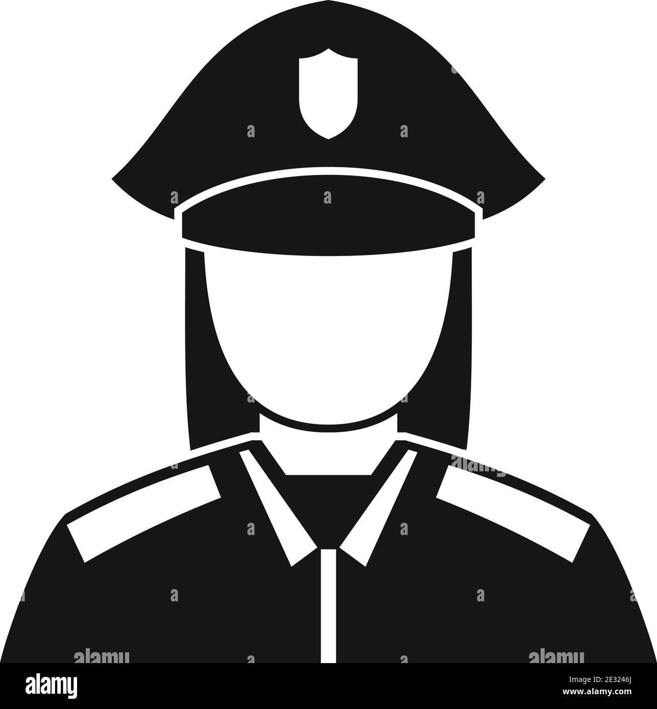 Woman policeman icon, simple style Stock Vector