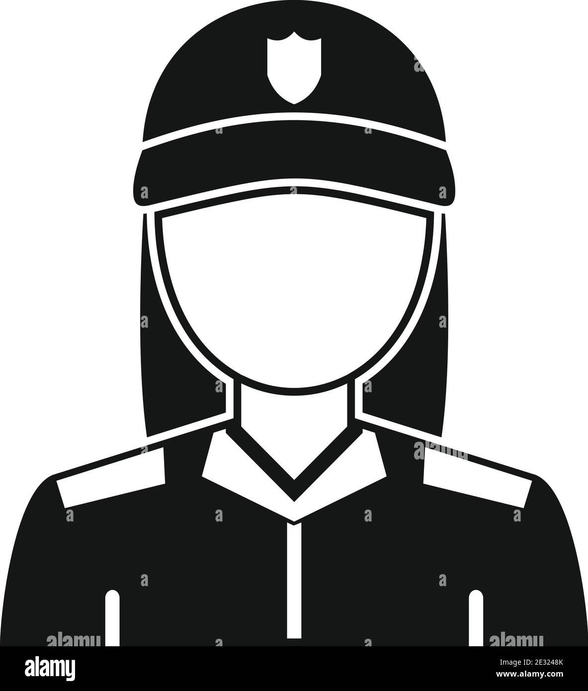 Blondie policeman icon, simple style Stock Vector