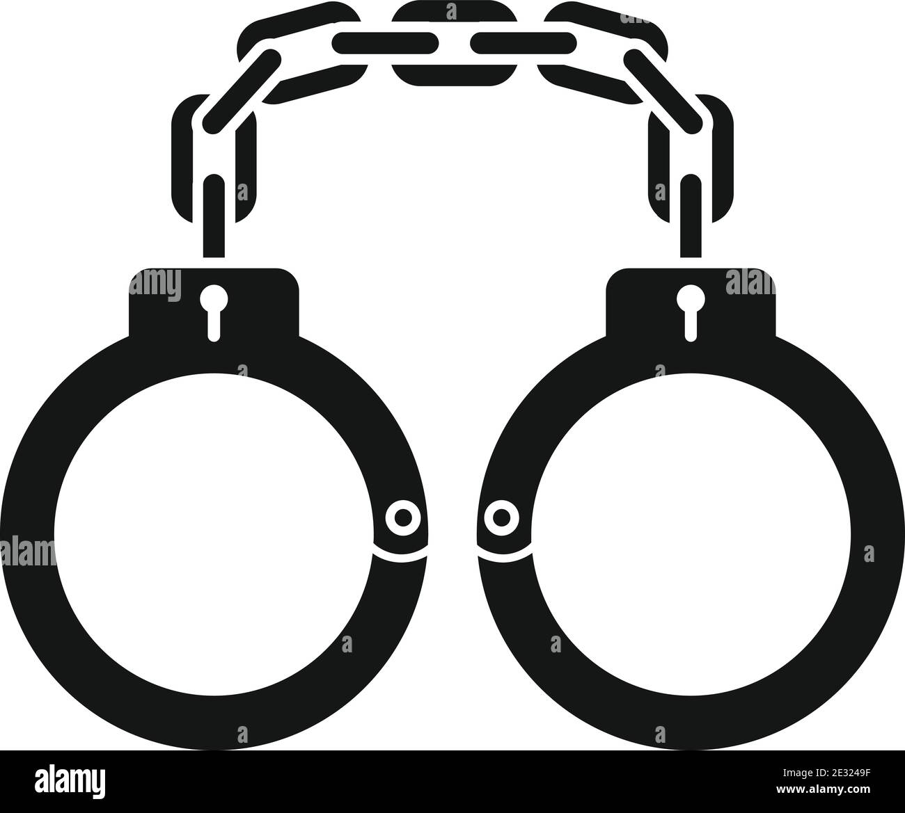 Policeman handcuffs icon, simple style Stock Vector