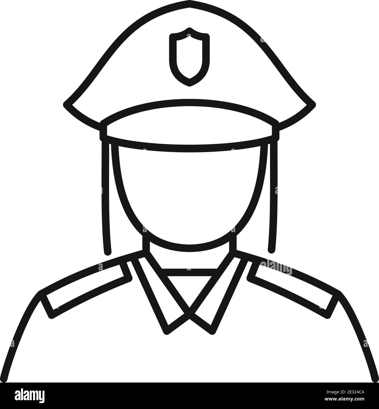 Woman policeman icon, outline style Stock Vector