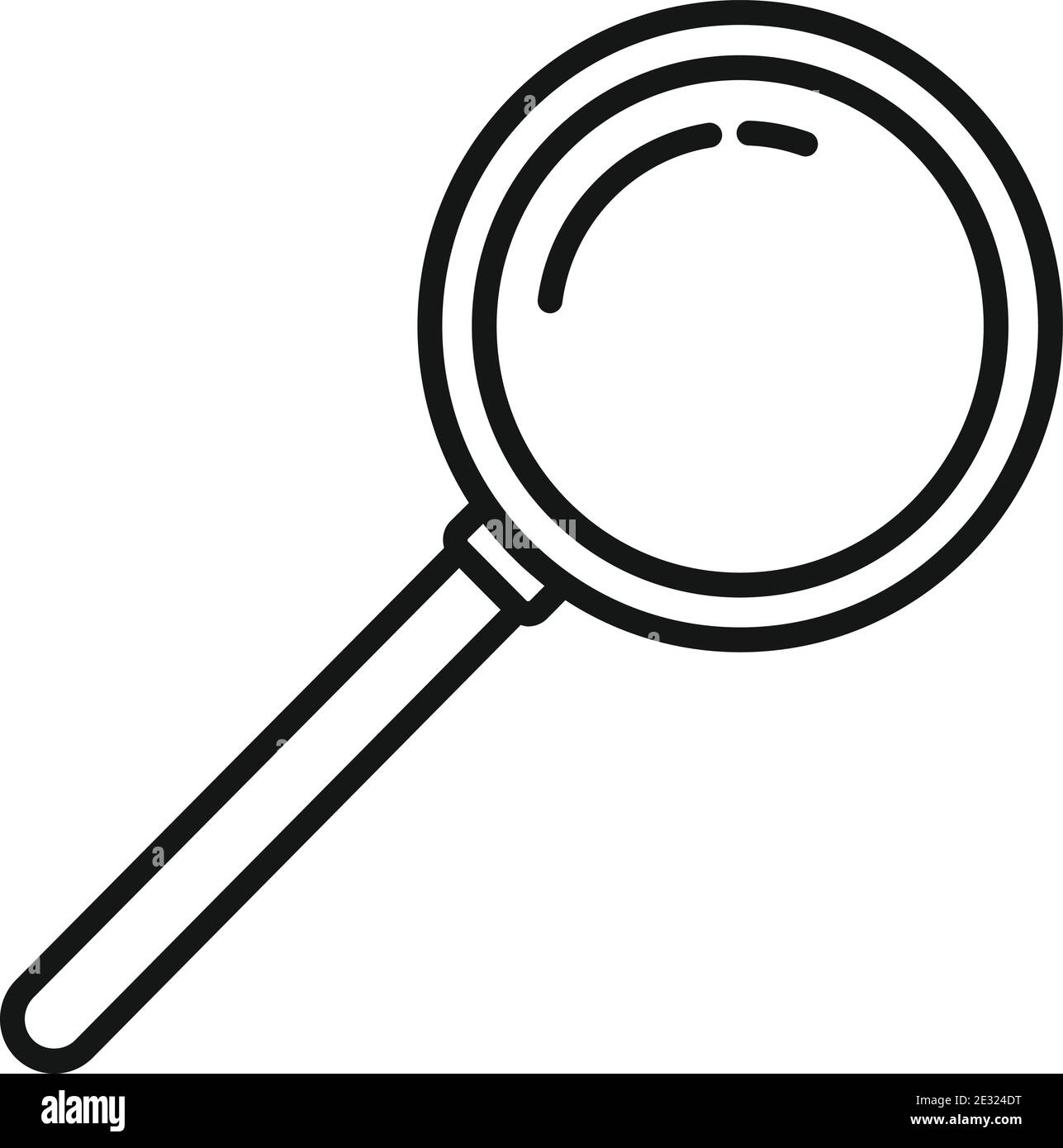 Policeman magnifier icon, outline style Stock Vector