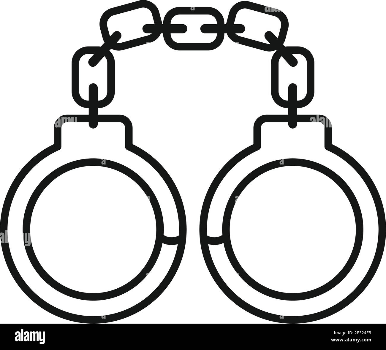 Policeman handcuffs icon, outline style Stock Vector