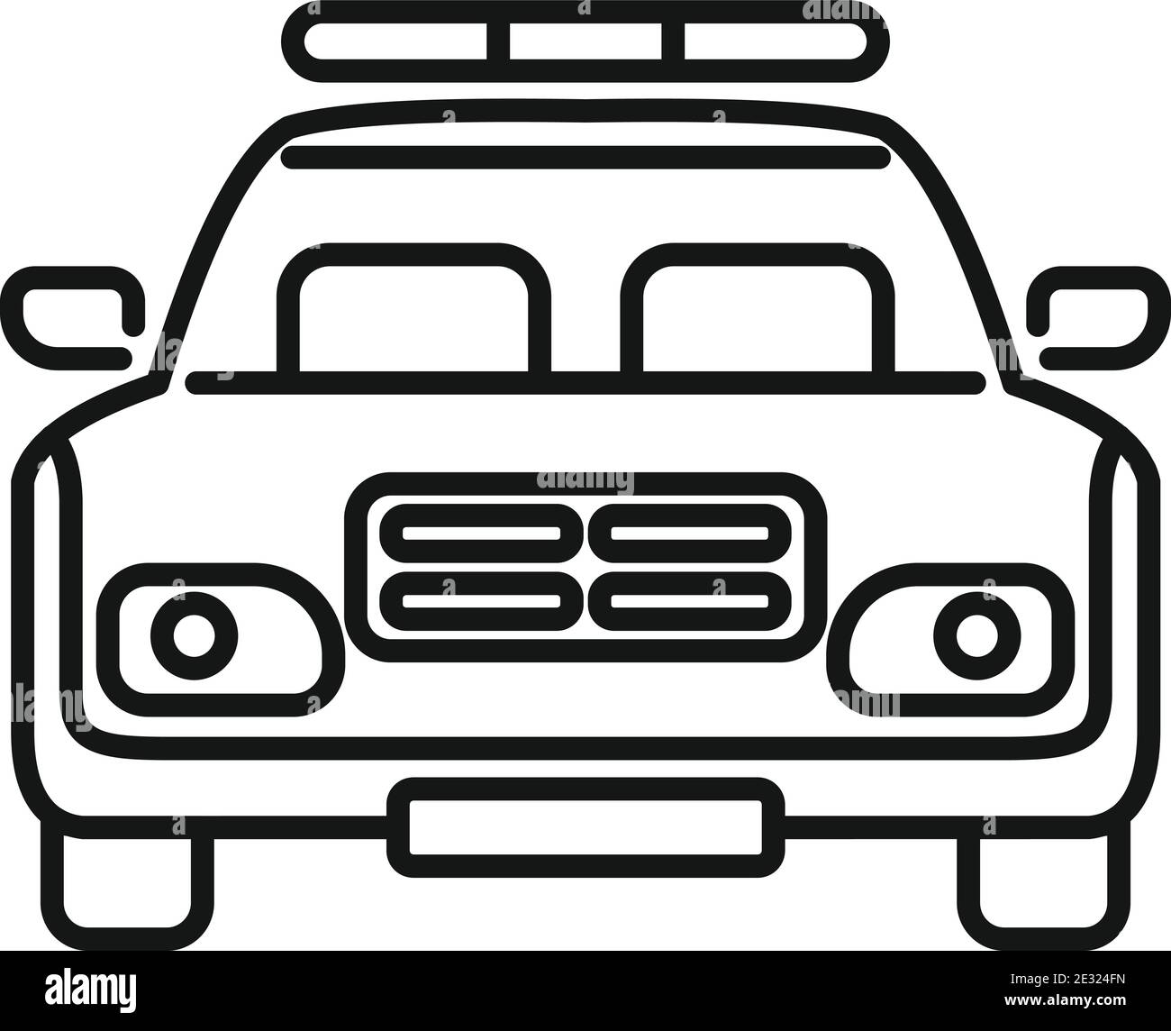 Police car icon, outline style Stock Vector