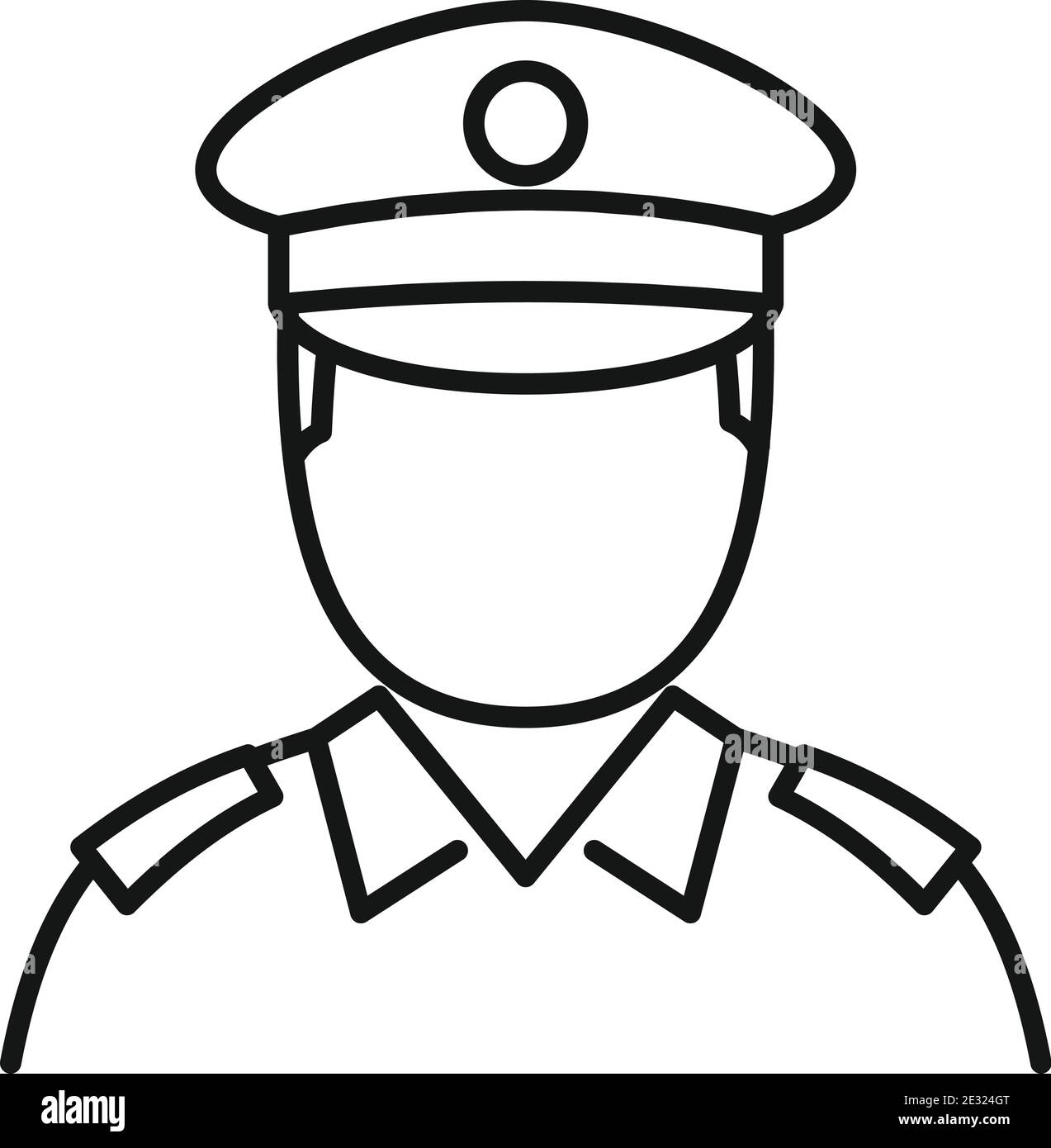 Policeman cop icon, outline style Stock Vector