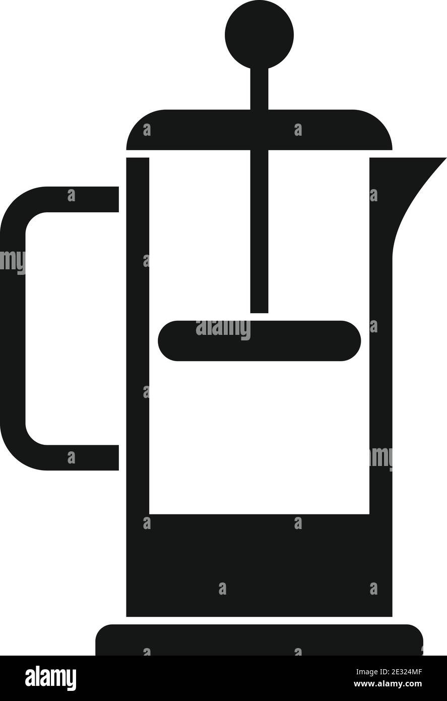 Coffee press pot icon, simple style Stock Vector