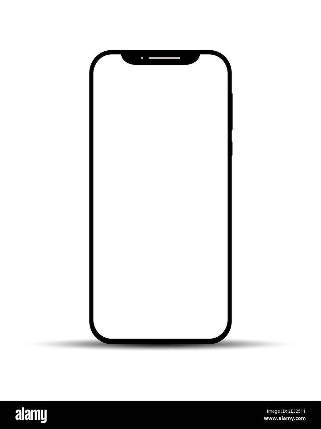 Smartphone template. Vector mock up for a modern mobile phone. Realistic cellphone isolated on white background. Stock Vector