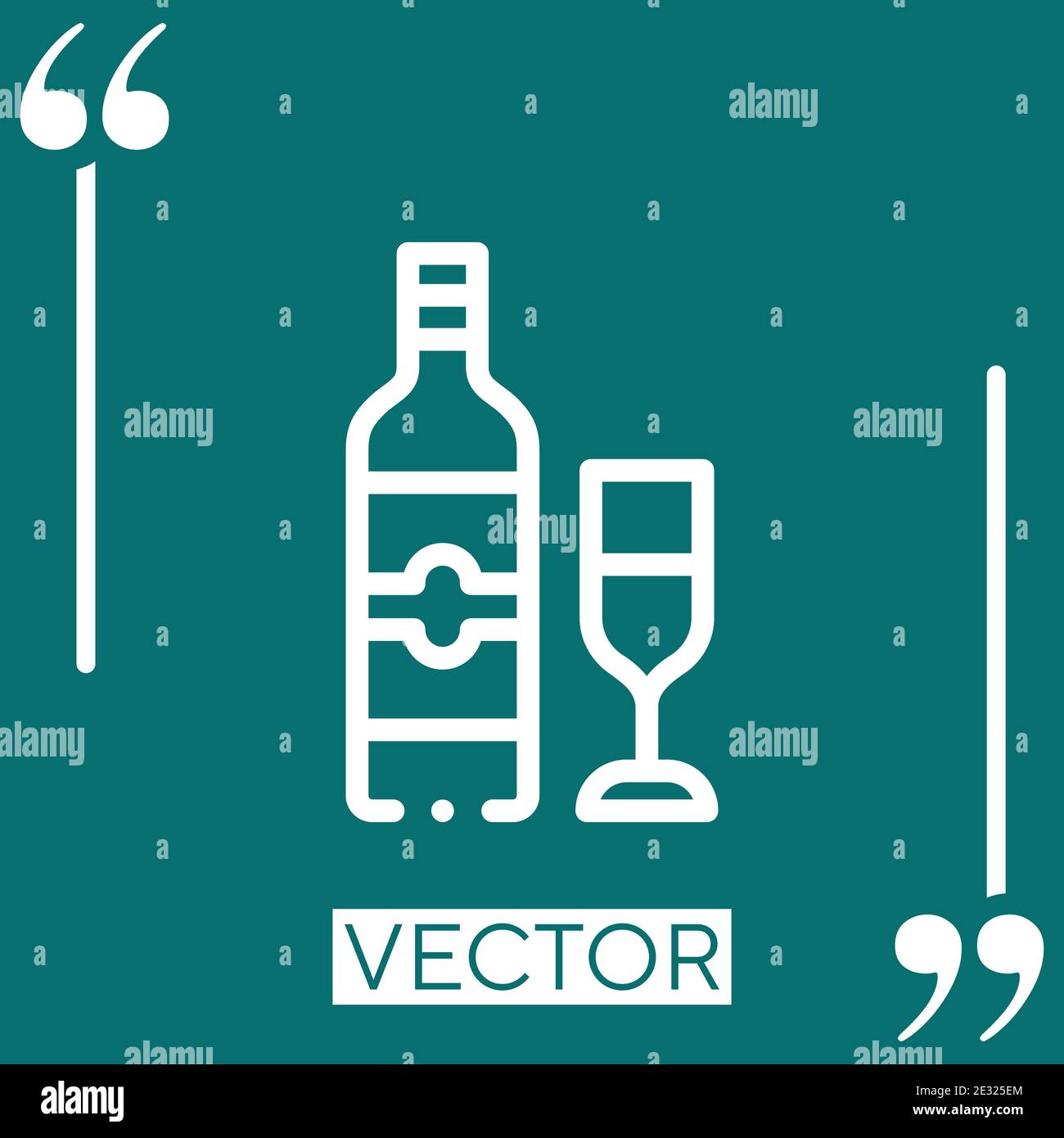 wine vector icon Linear icon. Editable stroked line Stock Vector