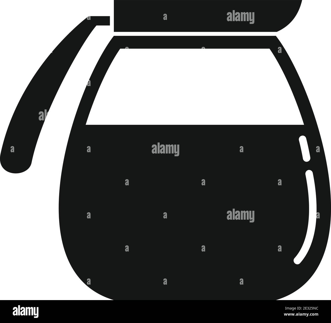 Glass hot coffee pot icon, simple style Stock Vector