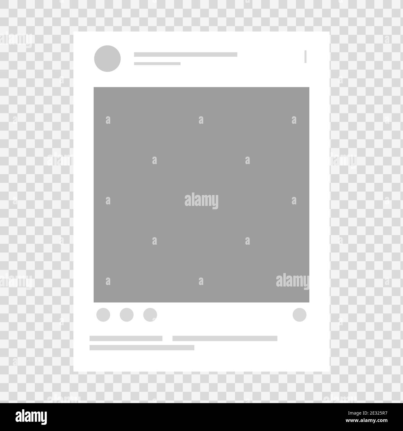 Mock up photo frame for social media post. Smartphone interface screen on  transparent background. Social network post. Isolated vector illustration  Stock Vector Image & Art - Alamy