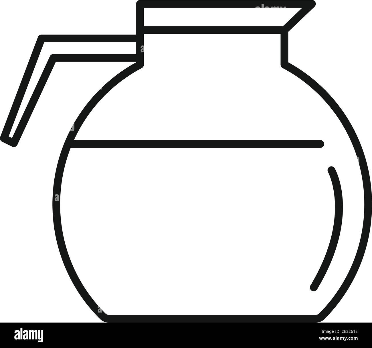 Coffee glass pot icon, outline style Stock Vector
