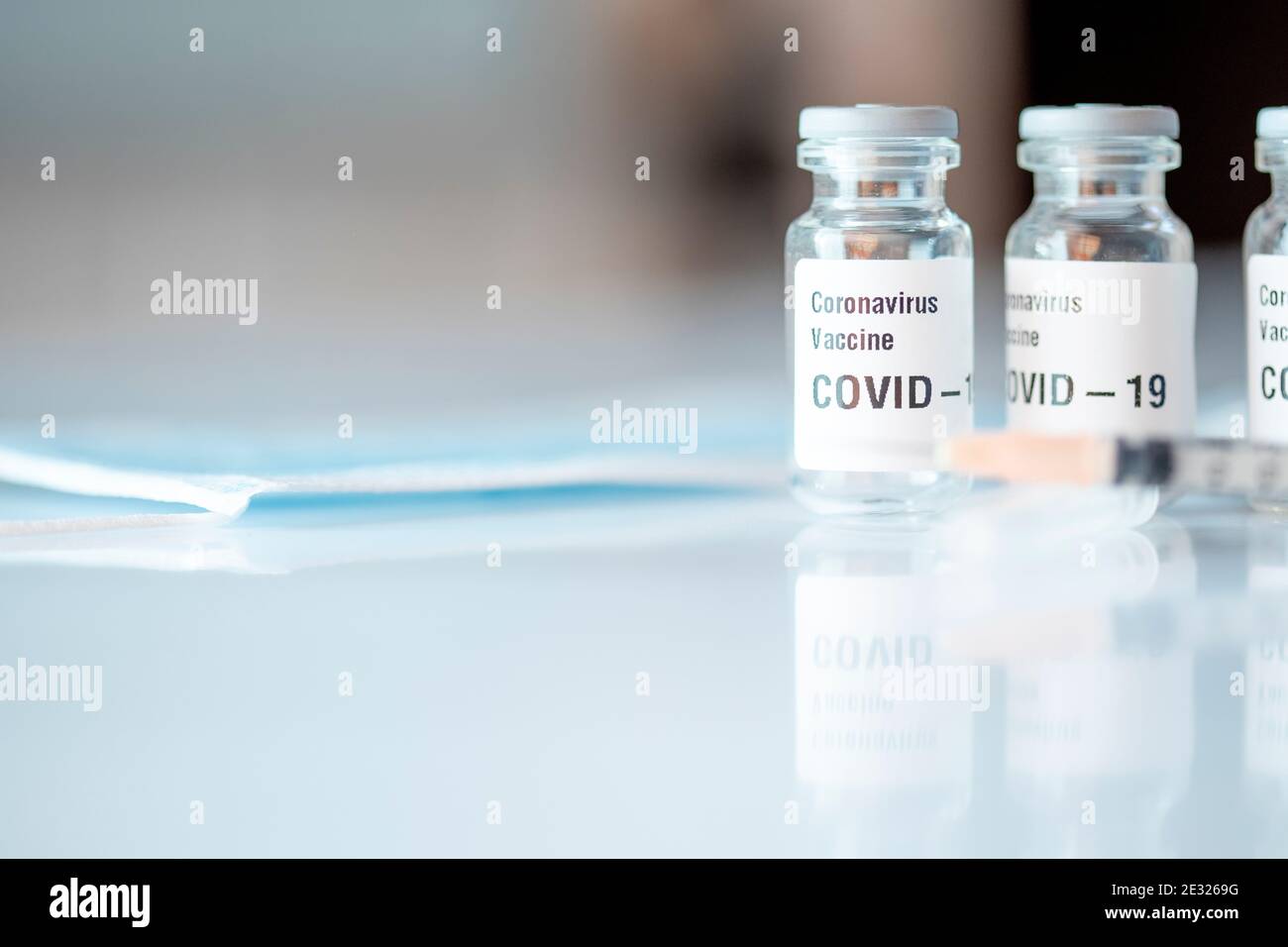 Nobel coronavirus covid-19 vaccine vial a illustrative picture. Stock Photo