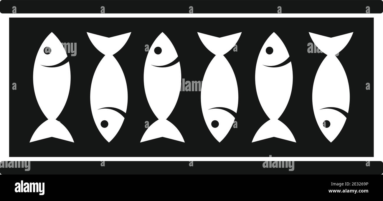 Fish tin can icon, simple style Stock Vector