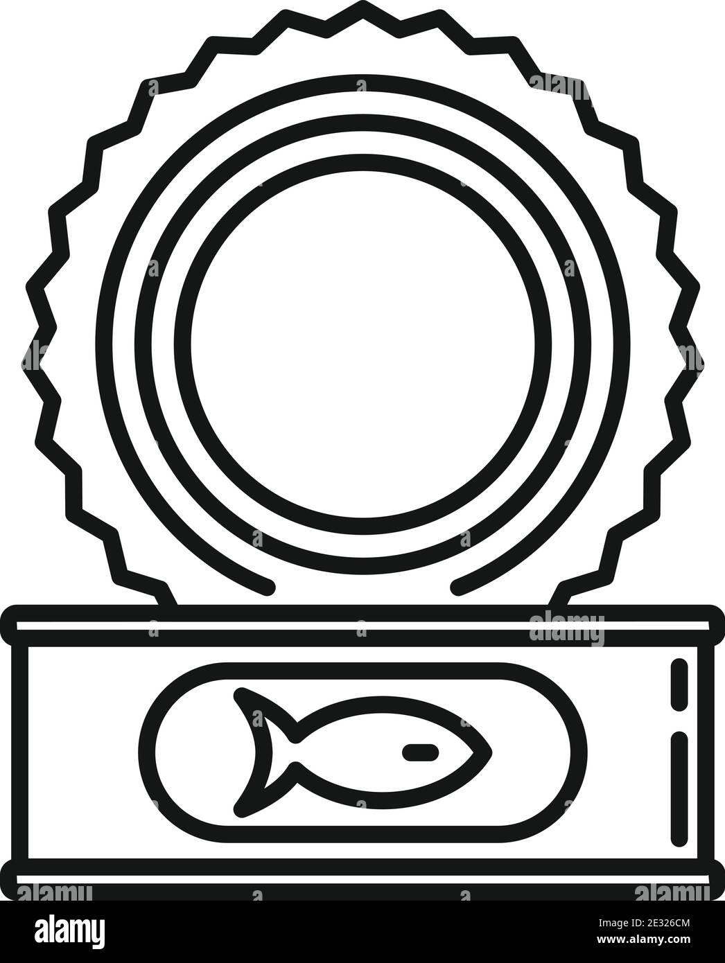 Open fish tin can icon, outline style Stock Vector