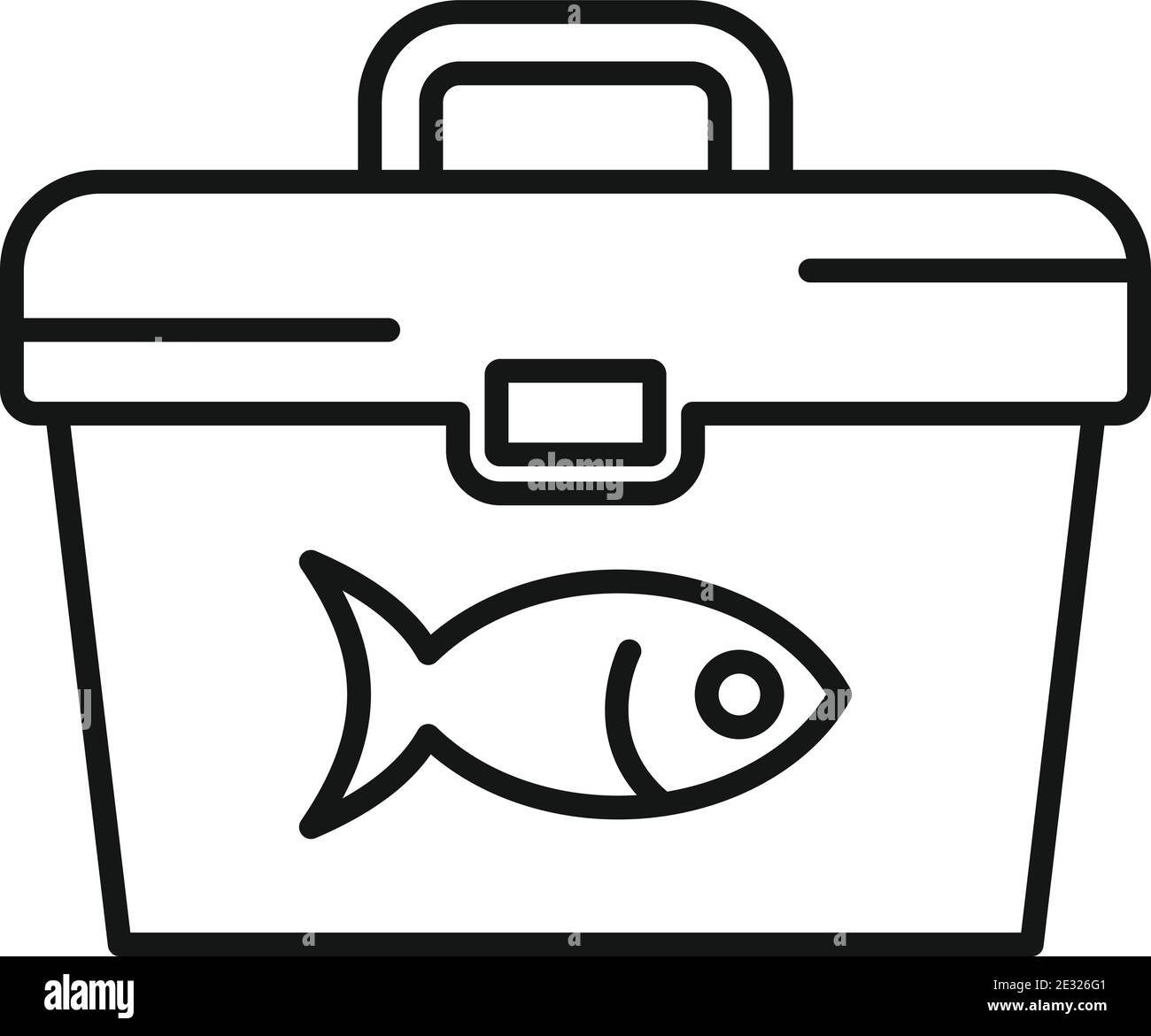 Fishing tool box icon, outline style Stock Vector