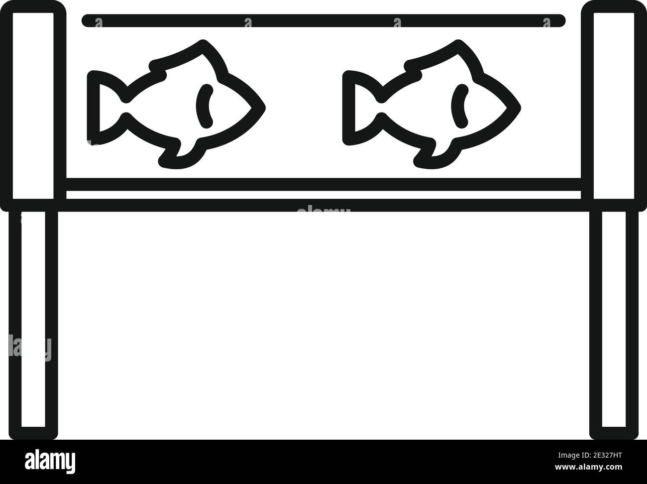 Fish industry aquarium icon, outline style Stock Vector