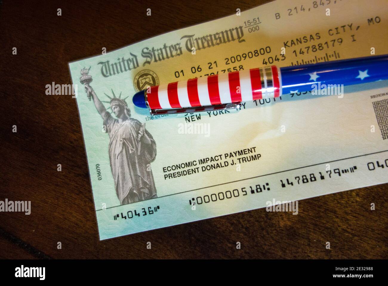 US Treasury check for 600 to an individual as an economic impact