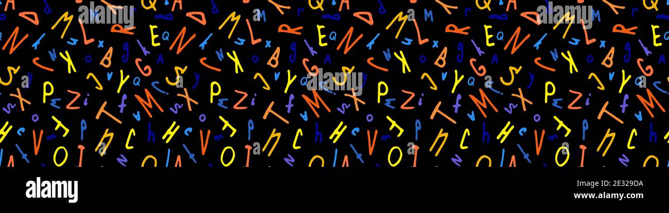 Bright hand drawn letters seamless pattern Stock Vector Image & Art - Alamy