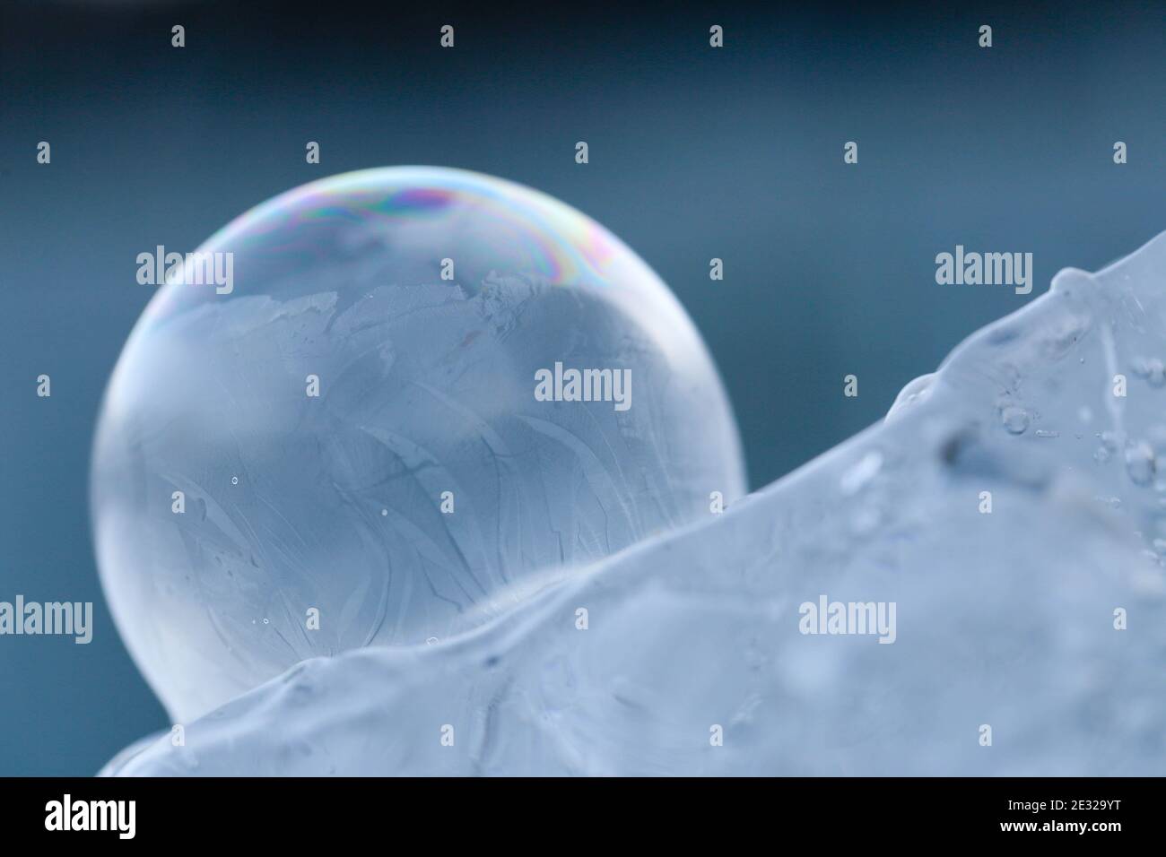 Seifenblase gefroren, frozen soap bubble Stock Photo