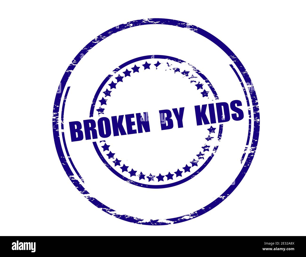 Rubber stamp with text broken by kids inside, vector illustration Stock Photo