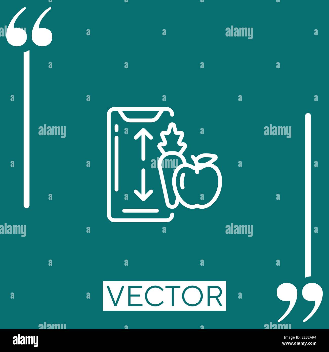 food app vector icon Linear icon. Editable stroke line Stock Vector