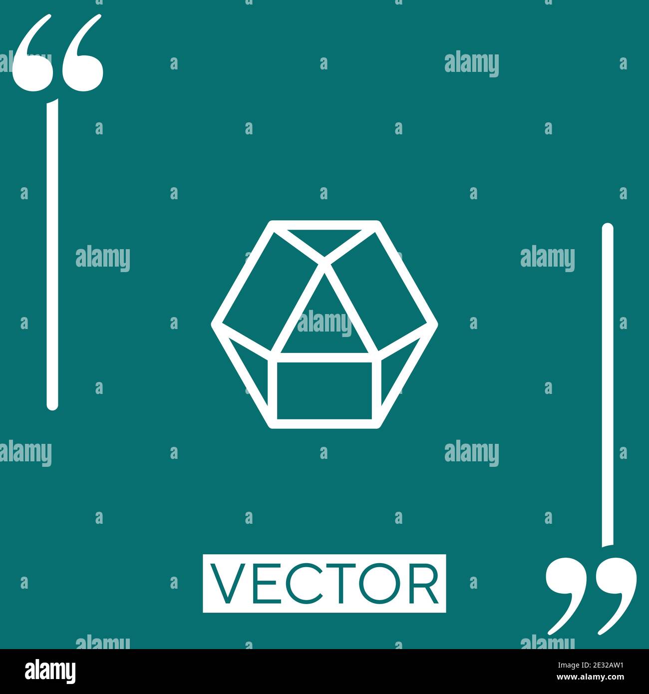 dodecahedron vector icon Linear icon. Editable stroked line Stock Vector