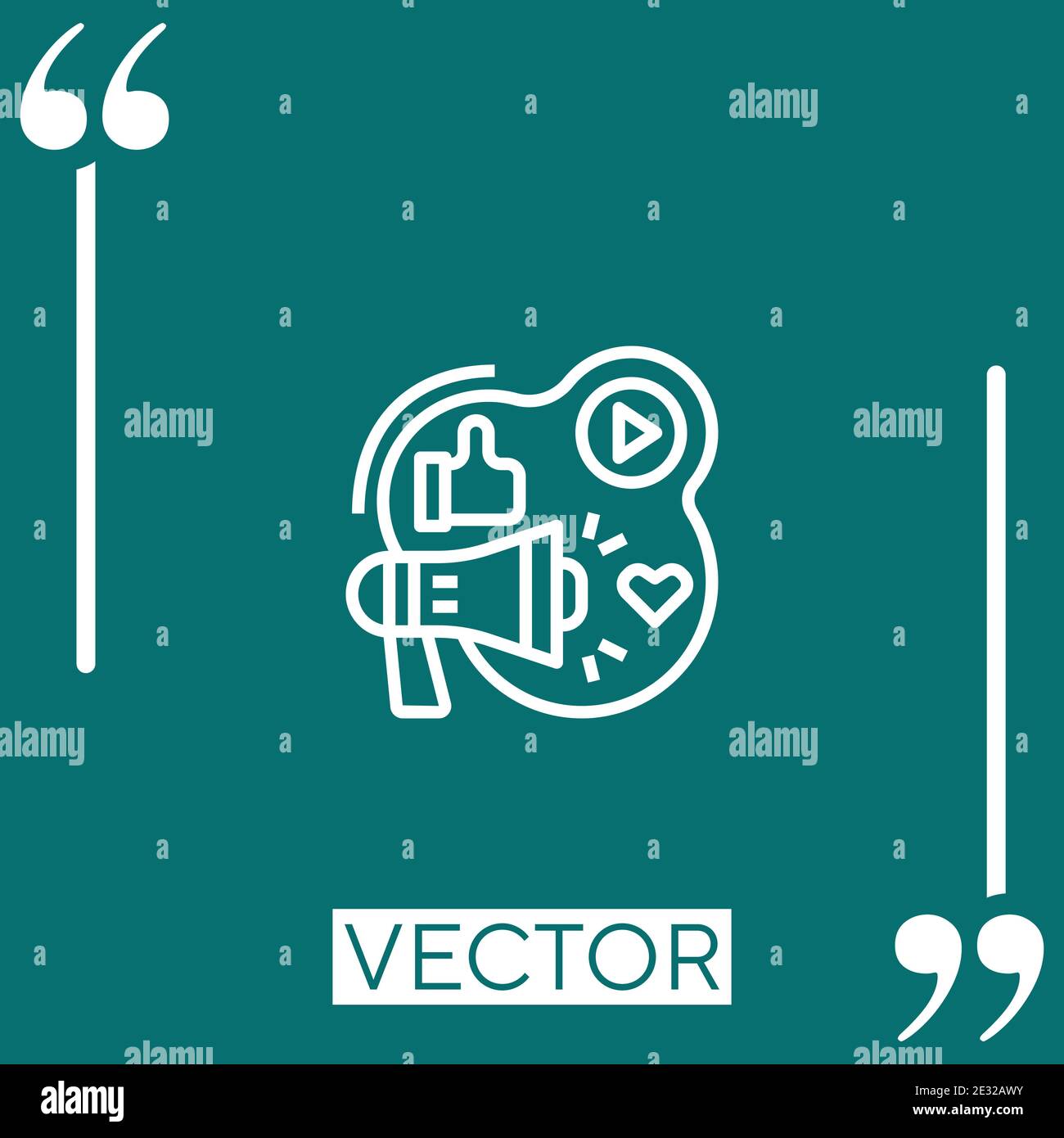 advertising vector icon Linear icon. Editable stroked line Stock Vector