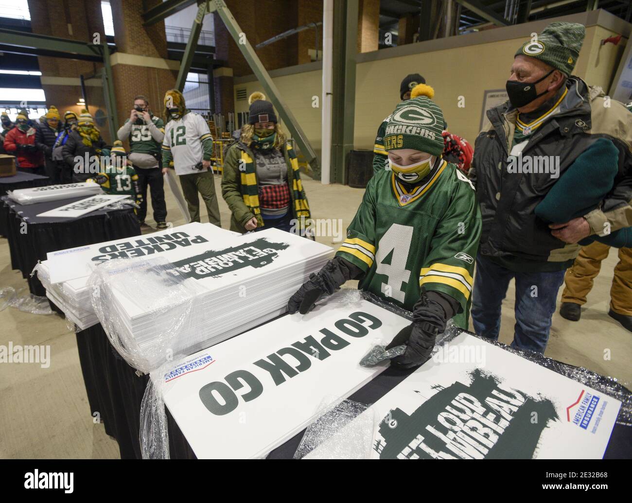 Green Bay, United States. 16th Jan, 2021. Green Bay Packers fan