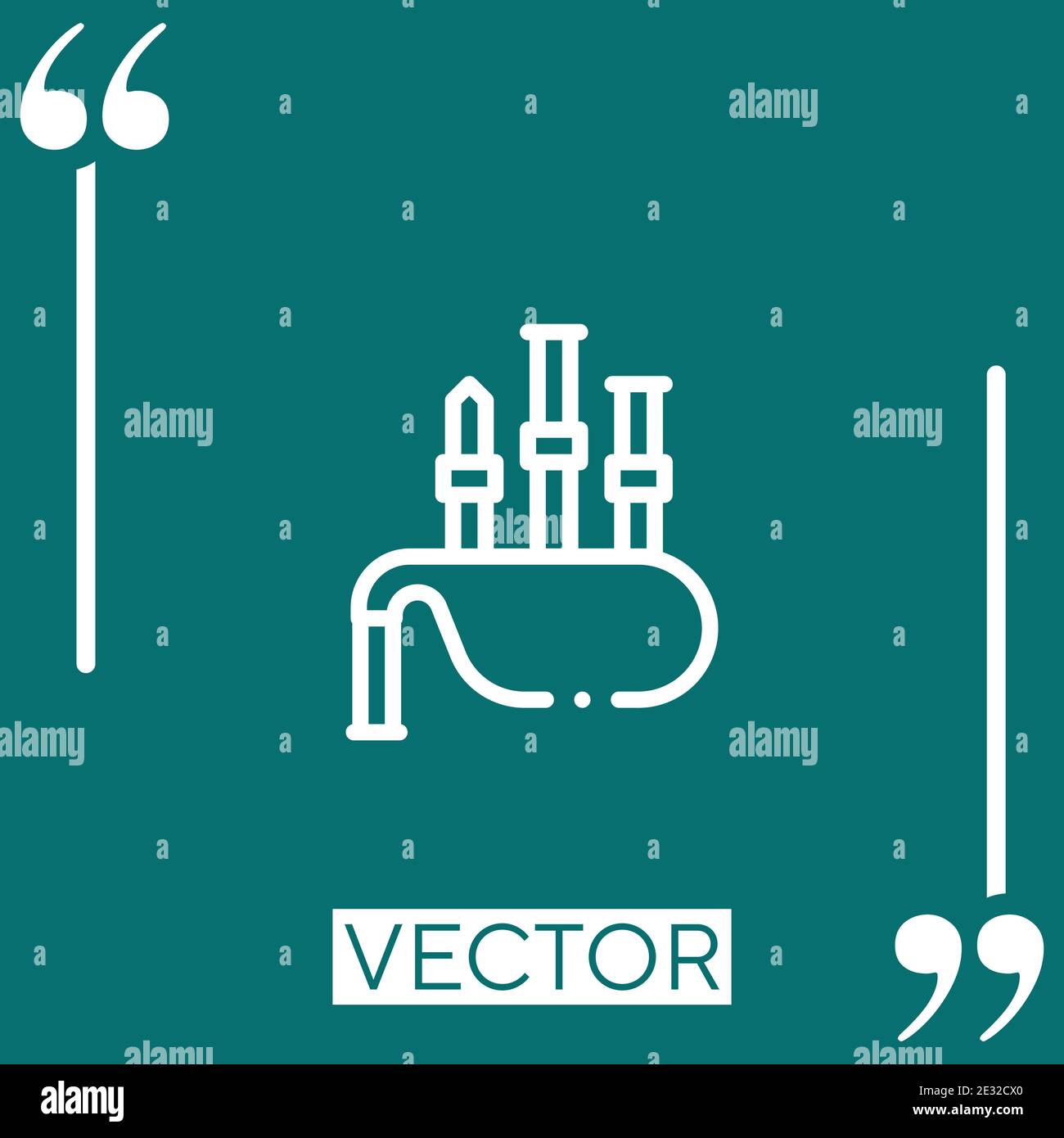 bagpipes vector icon Linear icon. Editable stroked line Stock Vector
