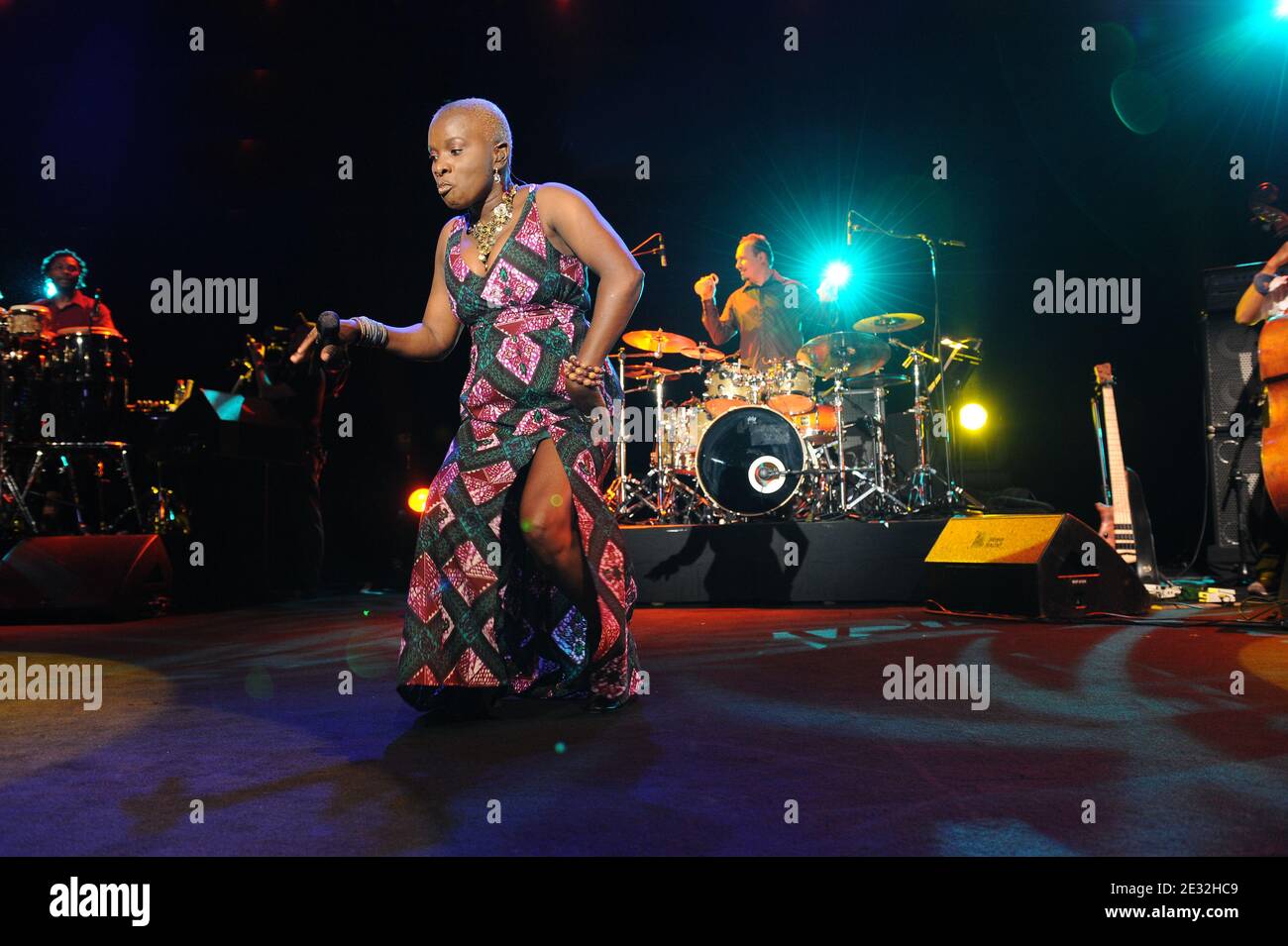 Angelique Kidjo performing at the Miriam Makeba memorial concert during