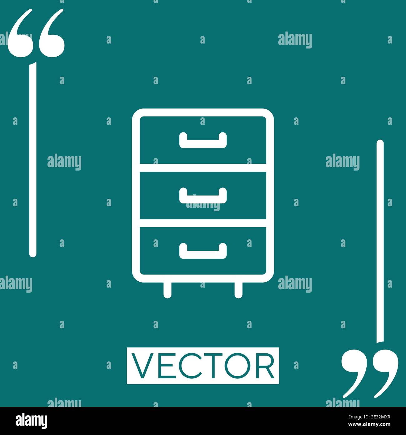 file cabinet vector icon Linear icon. Editable stroke line Stock Vector