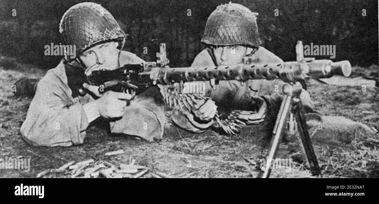 Machine gun MG34 rangers. Stock Photo