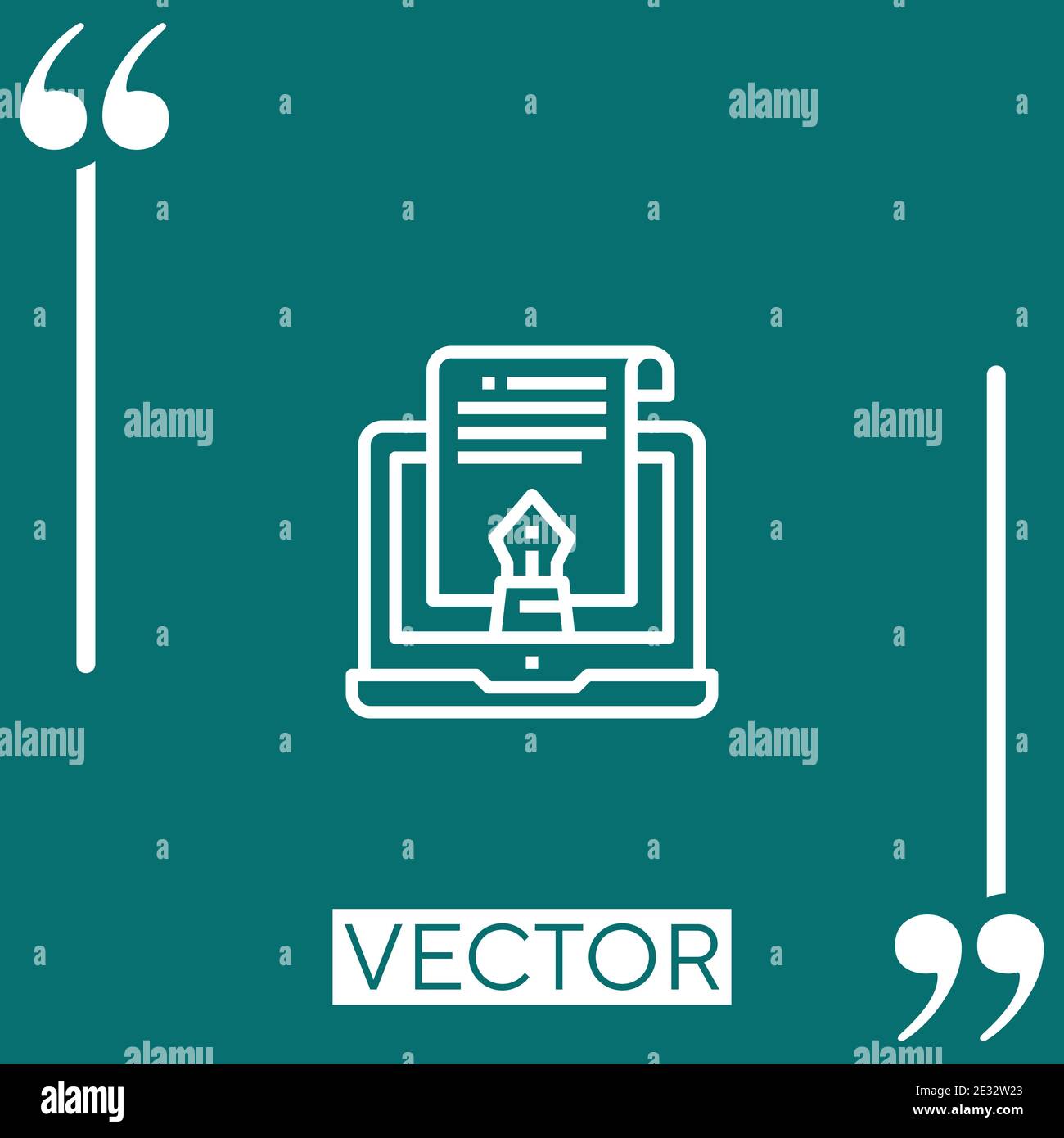 copyright vector icon Linear icon. Editable stroke line Stock Vector