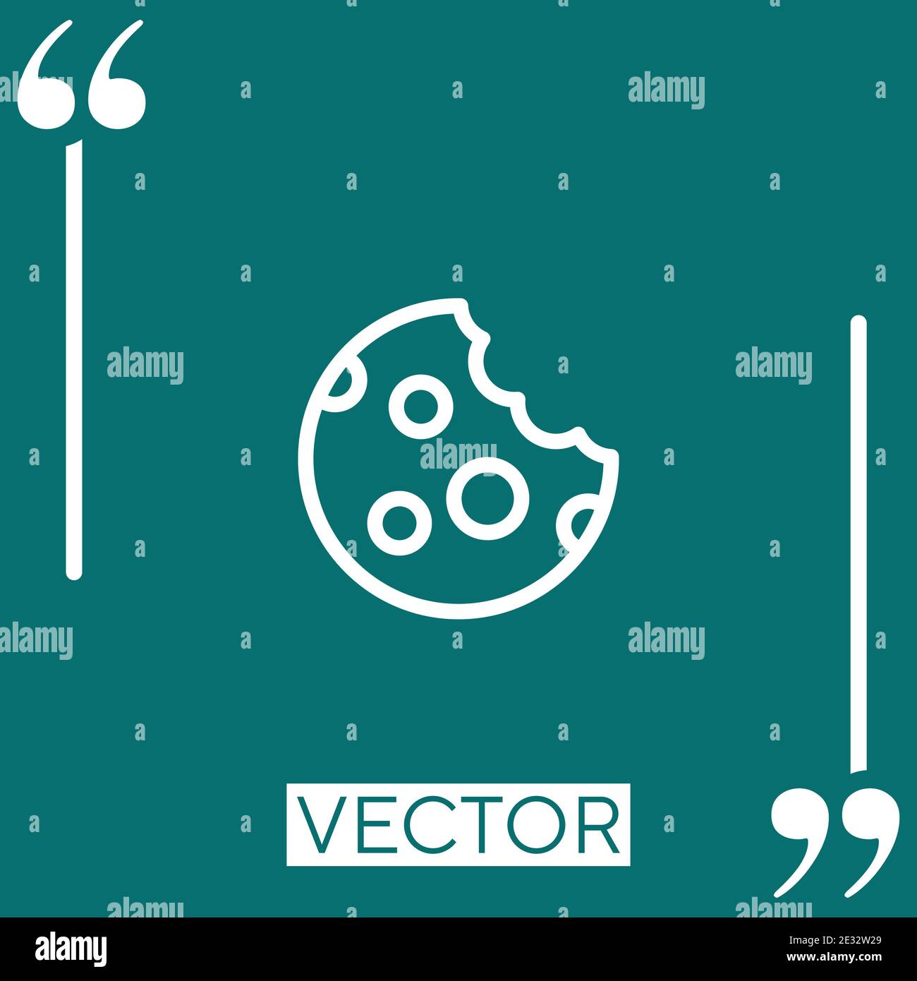 cookie with fine chips vector icon Linear icon. Editable stroke line Stock Vector