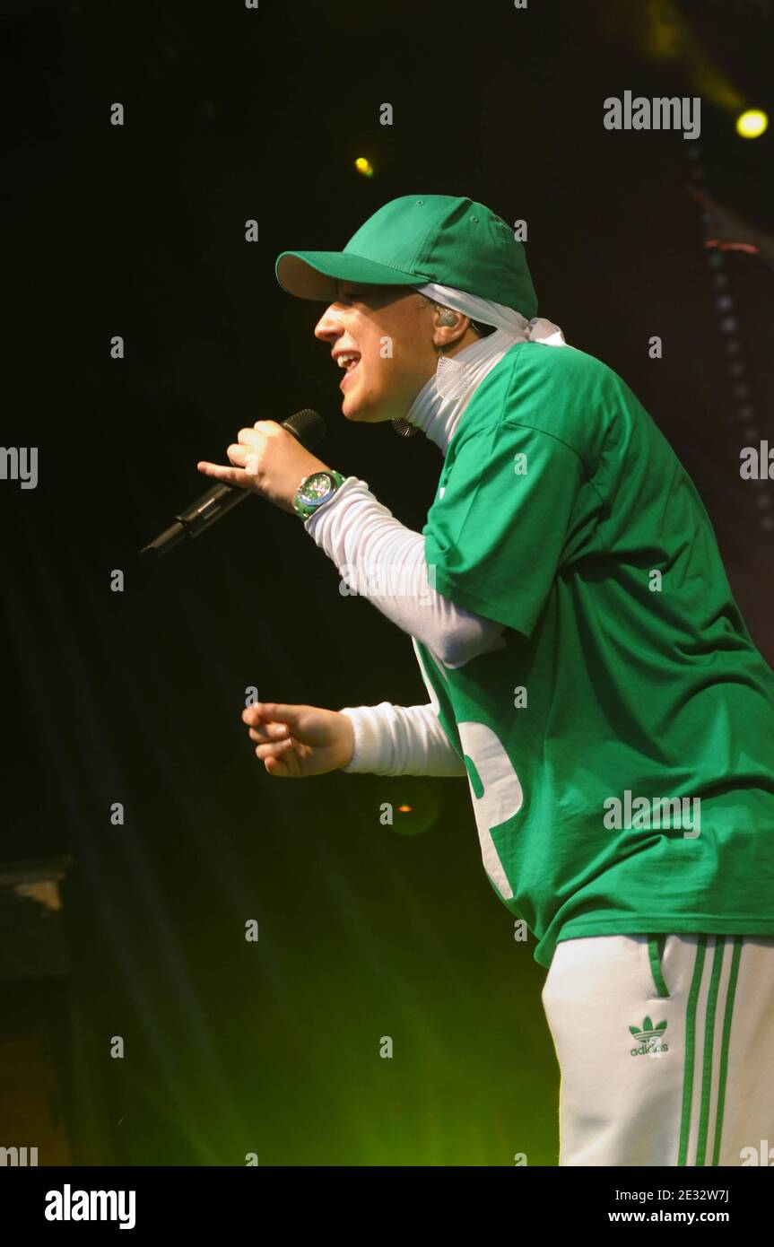 French rap singer Diam's performing live at the Brive Plage festiv'all ...
