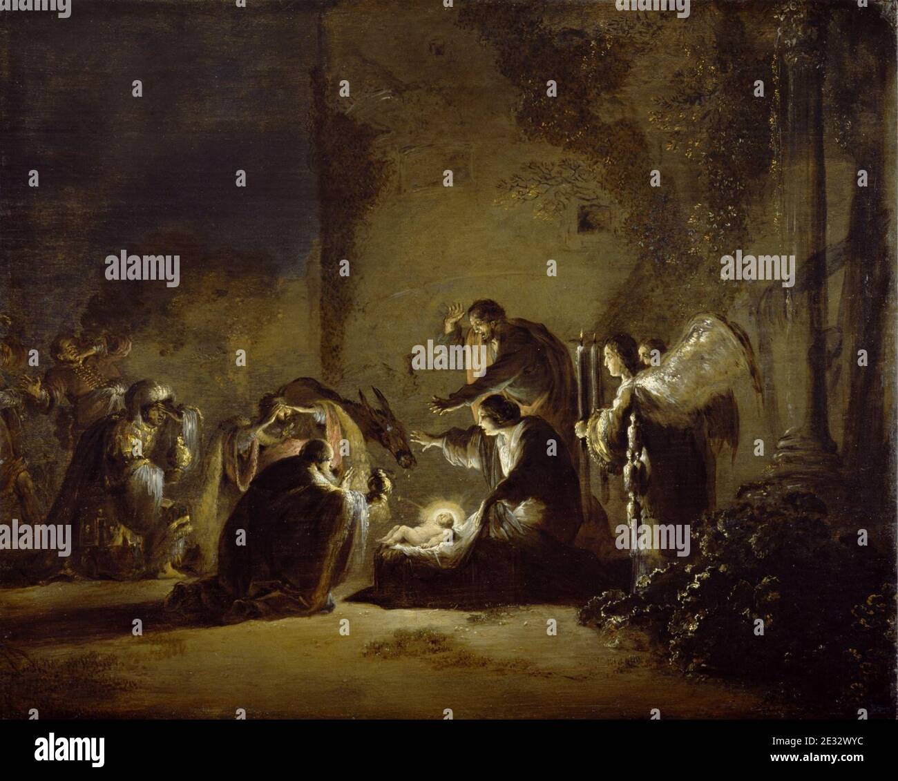 Leonaert Bramer - The Adoration of the Magi - Stock Photo