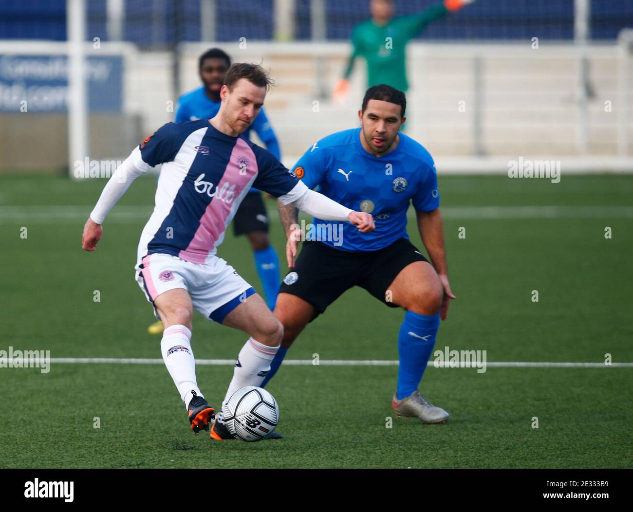 BILLERICAY, United Kingdom, JANUARY16: Jordan Higgs of Dulwich Hamlet during Vanarama National League - South between Billericay Town and of Dulwich Hamlet at New Lodge, Billericay on 16th January, 2021 Credit: Action Foto Sport/Alamy Live News Stock Photo