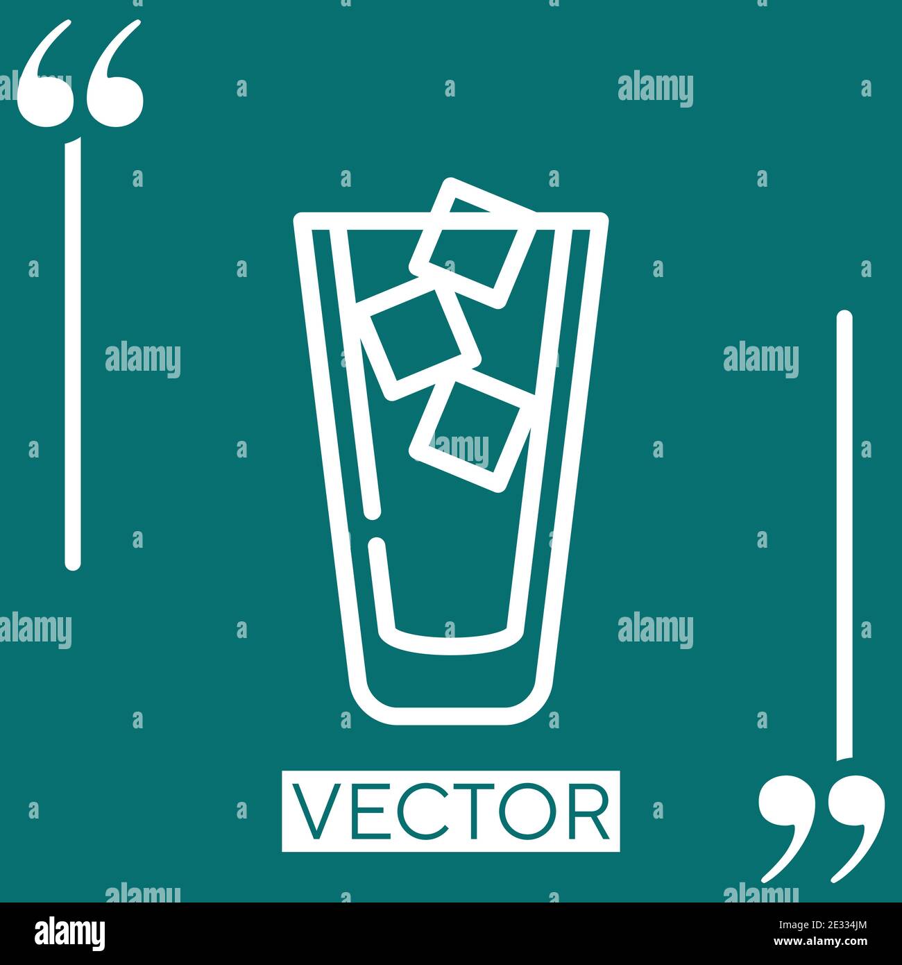 iced coffee vector icon Linear icon. Editable stroke line Stock Vector