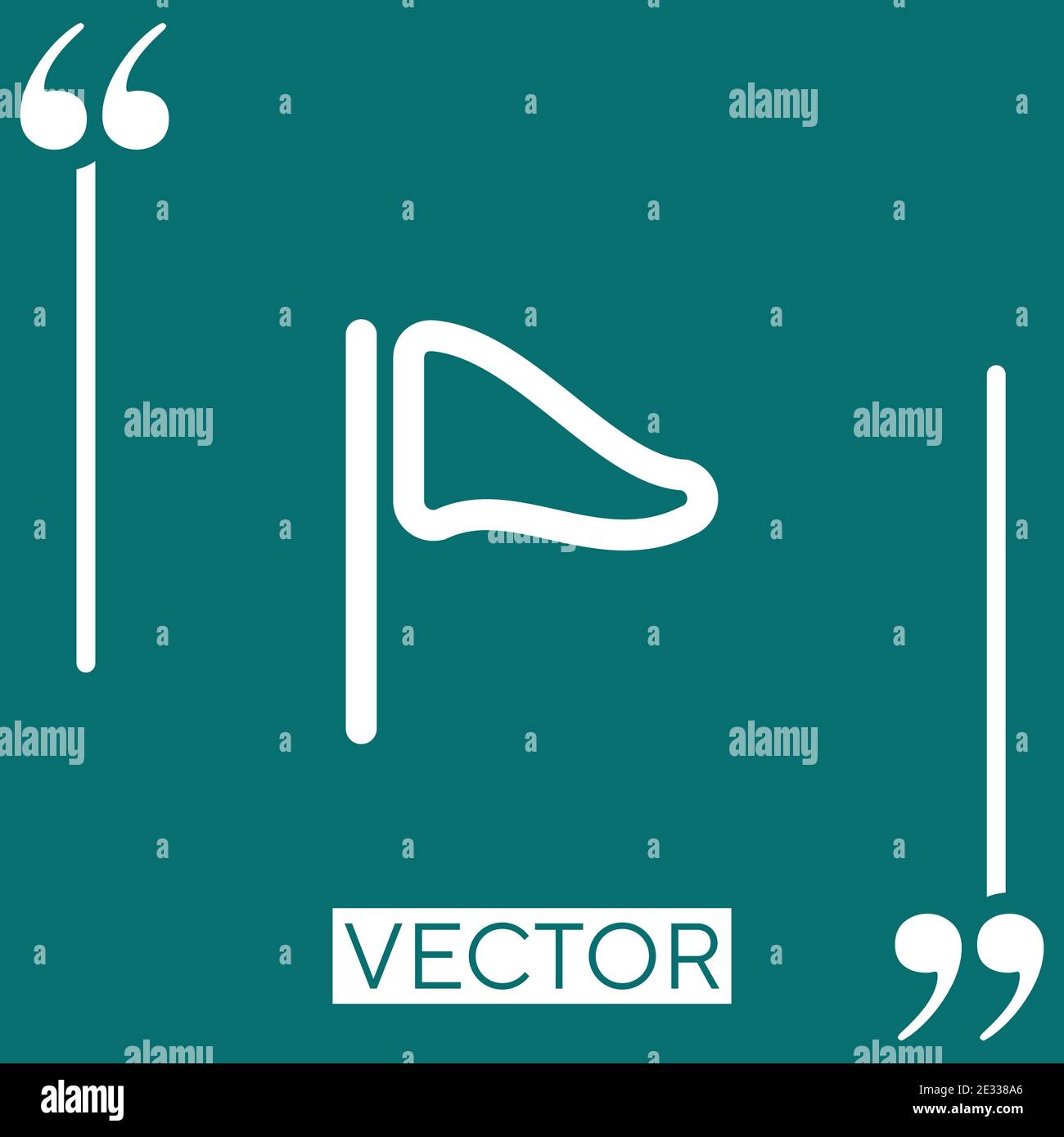 flag triangle outline Linear icon. Editable stroke line Stock Vector ...