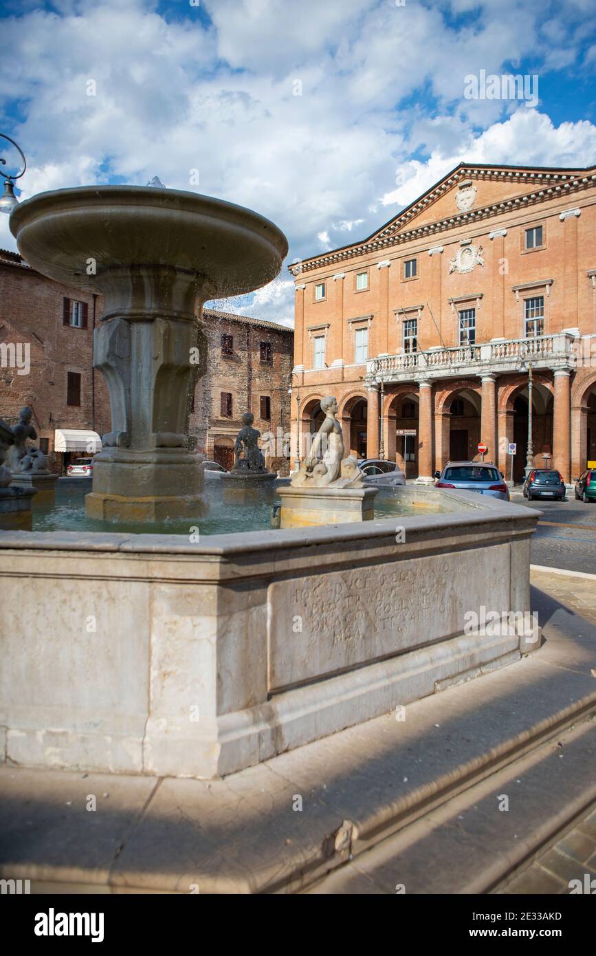 The fountain in the central square of Matelica, small town not far from  Fabriano, Marche, Italy Stock Photo - Alamy