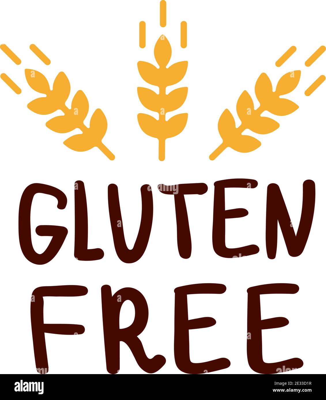 Gluten free vector icon flat web sign symbol logo or label with ear ...