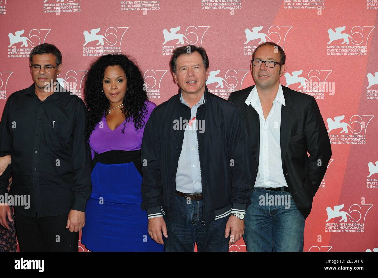 L-R) Director Abdellatif Kechiche, Yahima Torres, Andre Jacobs and Olivier  Gourmet attending the photocall for the film 'Black Venus' during the 67th  Venice International Film Festival at the Palazzo del Casino in