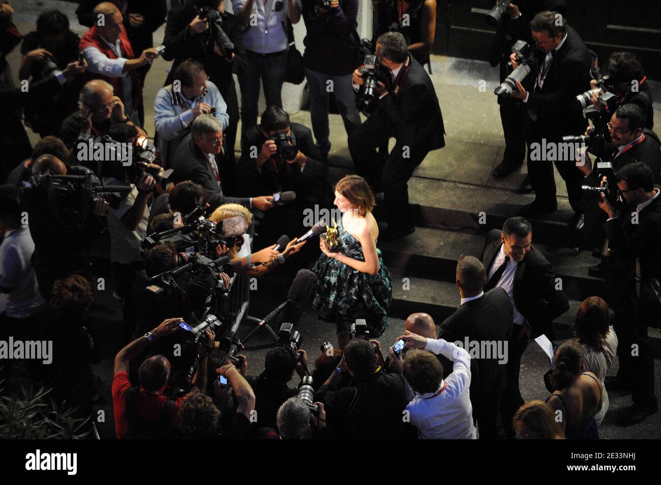 Sofia Coppola Shows Her Golden Lion Award For Best Film To The Press At The Closing Night Awards Ceremony During The 67th Venice Film Festival At The Sala Grande Palazzo Del Cinema